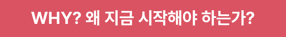Why? 왜 지금 시작해야 하는가?